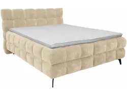 Boxspringbett BUBBLE dunkelbeige 140x200cm halbfest