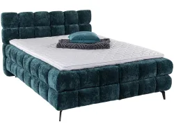 Boxspringbett BUBBLE petrol 180x200cm halbfest