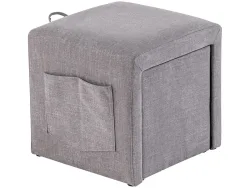 Hocker ABDEL 36x36x36cm stoff grau