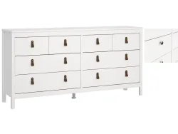 Kommode MADRID 8 Schubladen 38.4x159.6x79.7cm weiss matt