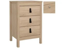 Nachttisch MADRID 3 Schubladen 43.8x38.4x70.1cm jackson eiche matt