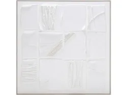 Strukturierte Leinwand PIA 1 Stück weiss 100x100x3.5cm