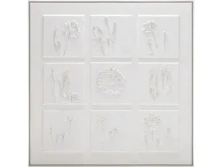 Strukturierte Leinwand INDIA 1 Stück weiss 100x100x3.5cm