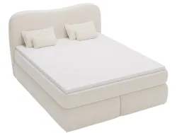 Boxspringbett CHLOE beige 160x200cm halbfest