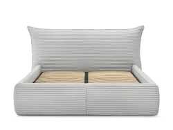 Kastenbett BOBOCHIC JADE 160x200cm cord-stoff hellgrau