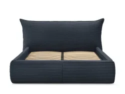 Kastenbett BOBOCHIC JADE 180x200cm cord-stoff dunkelblau