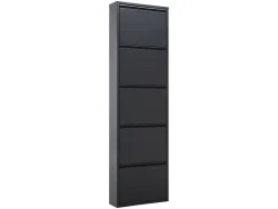 Schuhmöbel ALU 10 Paar Schuhe 5 Klappen schwarz