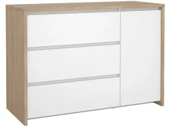 Kommode NEXT 1 Tür 3 Schubladen 48.1x118.6x83.8cm jackson eiche matt / glitzernd