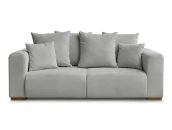 2er Sofa BOBOCHIC SIDONIE Cord-Stoff hellgrau