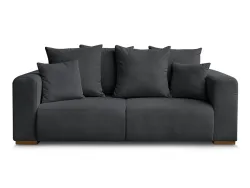 2er Sofa BOBOCHIC SIDONIE Cord-Stoff schwarz