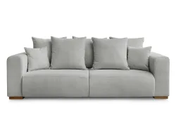 3er Sofa BOBOCHIC SIDONIE Cord-Stoff hellgrau