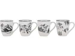 Set Kaffeebecher MOUNTAIN 1 10cl porzellan weiss 4-teilig