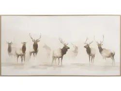 Bedruckte und handbemalte Leinwand HERT 1 Stück mehrfarbig 142.5x72.5x3.5cm