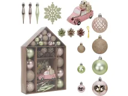 Set 65 Weihnachtskugeln NOËLBOX hellrosa