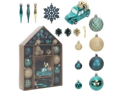 Set 65 Weihnachtskugeln NOËLBOX hellgrün