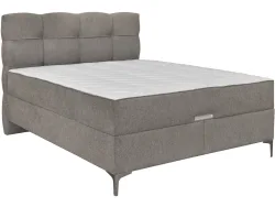 Boxspringbett KORLEONE dunkelbeige 140x200cm fest
