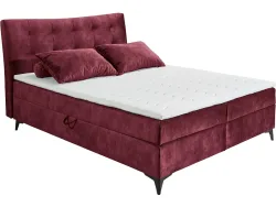 Boxspringbett MELROSE bordeau 180x200cm flexibel