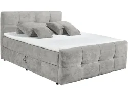 Boxspringbett OTTAWA hellgrau 160x200cm halbfest