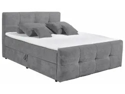 Boxspringbett OTTAWA dunkelgrau 180x200cm halbfest