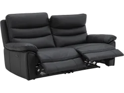 3er Sofa ROMA Echtleder schwarz