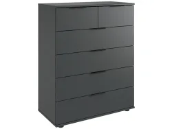 Kommode MIDNIGHT 6 Schubladen 42x82x102cm grafit dekor
