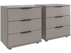 2 Nachttische-Set MIDNIGHT 6 Schubladen 103x38x58cm beige dekor