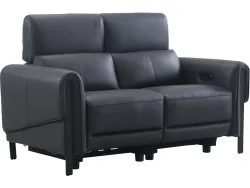 2er Sofa ELIOT Echtleder schwarz