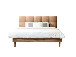 Bett BOBOCHIC KUMO 160x200cm stoff mit textur rosa