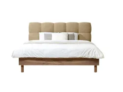 Bett BOBOCHIC KUMO 180x200cm stoff mit textur beige