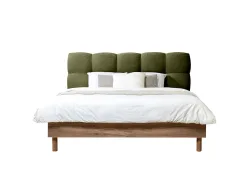 Bett BOBOCHIC KUMO 180x200cm stoff mit textur grün