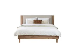 Bett BOBOCHIC LIOR 160x200cm stoff hellgrau
