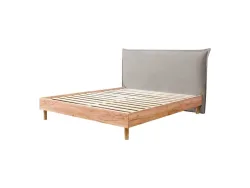 Bett BOBOCHIC CHARLIE 180x200cm stoff mit textur hellgrau