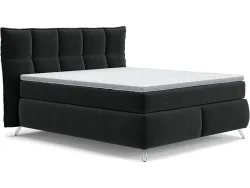 Boxspringbett SWISS HOME STYLE AGATA schwarz 160x200cm halbfest / fest