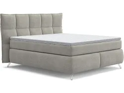 Boxspringbett SWISS HOME STYLE AGATA hellgrau 160x200cm fest