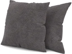 SWISS HOME STYLE Set 2 Kissen AMBER 40x40cm anthrazit
