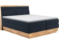 Boxspringbett SWISS HOME STYLE ONYX blau 180x200cm halbfest / fest