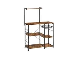 SONGMICS Küchenregal RUSTIK 40x90x134cm schwarz