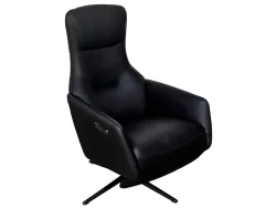 Relaxsessel PAUL Echtleder schwarz