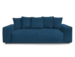 3er Sofa BOBOCHIC VOLTAIRE Cord-Stoff dunkelblau