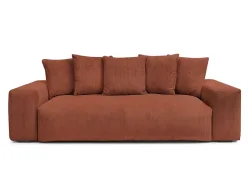3er Sofa BOBOCHIC VOLTAIRE Cord-Stoff orange