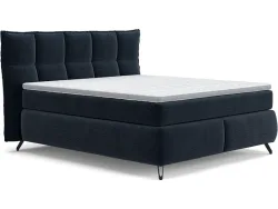 Boxspringbett SWISS HOME STYLE AGATA blau 160x200cm halbfest / fest
