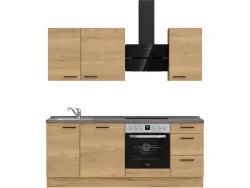 Komplette Küche MODUSET STRUCTURA PREMIUM Sierra Eiche 60x210cm