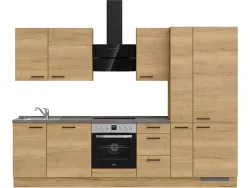 Komplette Küche MODUSET STRUCTURA PREMIUM Sierra Eiche 60x300cm