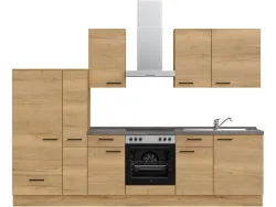 Komplette Küche MODUSET STRUCTURA CLASSIC Sierra Eiche 60x300cm
