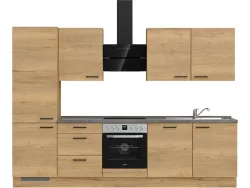 Komplette Küche MODUSET STRUCTURA PREMIUM Sierra Eiche 60x300cm