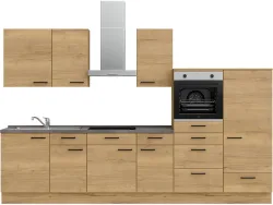 Komplette Küche MODUSET STRUCTURA CLASSIC Sierra Eiche 60x330cm