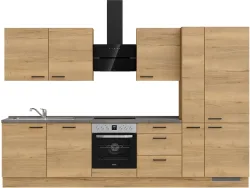 Komplette Küche MODUSET STRUCTURA PREMIUM Sierra Eiche 60x330cm