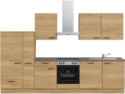 Komplette Küche MODUSET STRUCTURA CLASSIC Sierra Eiche 60x330cm