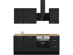 Komplette Küche MODUSET TOUCH PREMIUM Schwarz 60x210cm