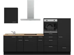 Komplette Küche MODUSET TOUCH CLASSIC Schwarz 60x300cm